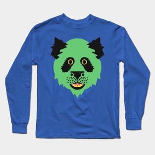 Panda Face Green Long Sleeve T-Shirt